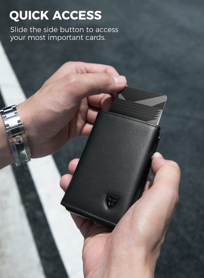 LORZOR Men Aluminium Wallet For Apple Airtag - Minimalist Pop Up Smart Wallet, Air Tag Holder, Slim Rfid, Modern Wallet (Airtag Not Included), Black - Image 3
